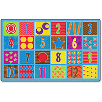 Flagship Carpets Counting Fun 24-seat Rug 12 ft Length x 90" Width - Multicolor - 1 Each (FE33644A)