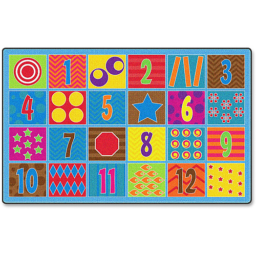 Flagship Carpets Counting Fun 24-seat Rug 12 ft Length x 90" Width - Multicolor - 1 Each (FE33644A)
