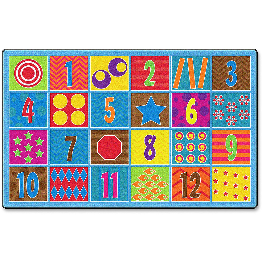 Flagship Carpets Counting Fun 24-seat Rug 12 ft Length x 90" Width - Multicolor - 1 Each (FE33644A)