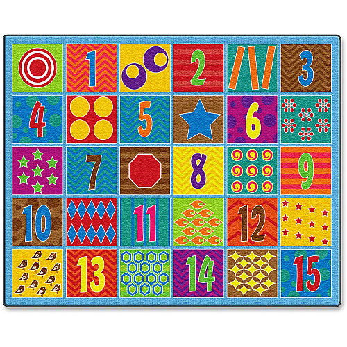Flagship Carpets Counting Fun 30-seat Rug 13.16 ft Length x 10.75 ft Width - Multicolor - 1 Each (FE33658A)