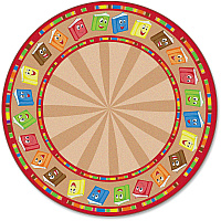 Flagship Carpets Calm Circle Time Books Round Rug 12 ft Diameter - Circle - Multicolor - 1 Each (FE33770A)