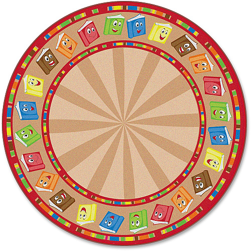 Flagship Carpets Calm Circle Time Books Round Rug 72" Diameter - Circle - Multicolor - 1 Each (FE33785A)