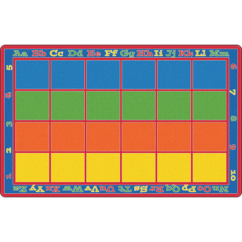 Flagship Carpets Primary Colors Square Grids Rug 12 ft Length x 90" Width - Multicolor - 1 Each (FE34444A)