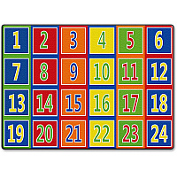 Flagship Carpets Fun 123s Color Square Rows Rug 99.96" Length x 72" Width - Multicolor - 1 Each (FE37632A)