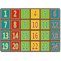 Flagship Carpets Fun 123s Color Square Rows Rug 99.96" Length x 72" Width - Multicolor - 1 Each (FE37732A)