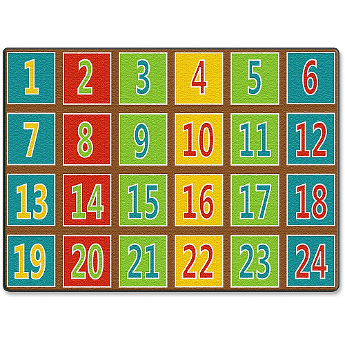 Flagship Carpets Fun 123s Color Square Rows Rug 99.96" Length x 72" Width - Multicolor - 1 Each (FE37732A)