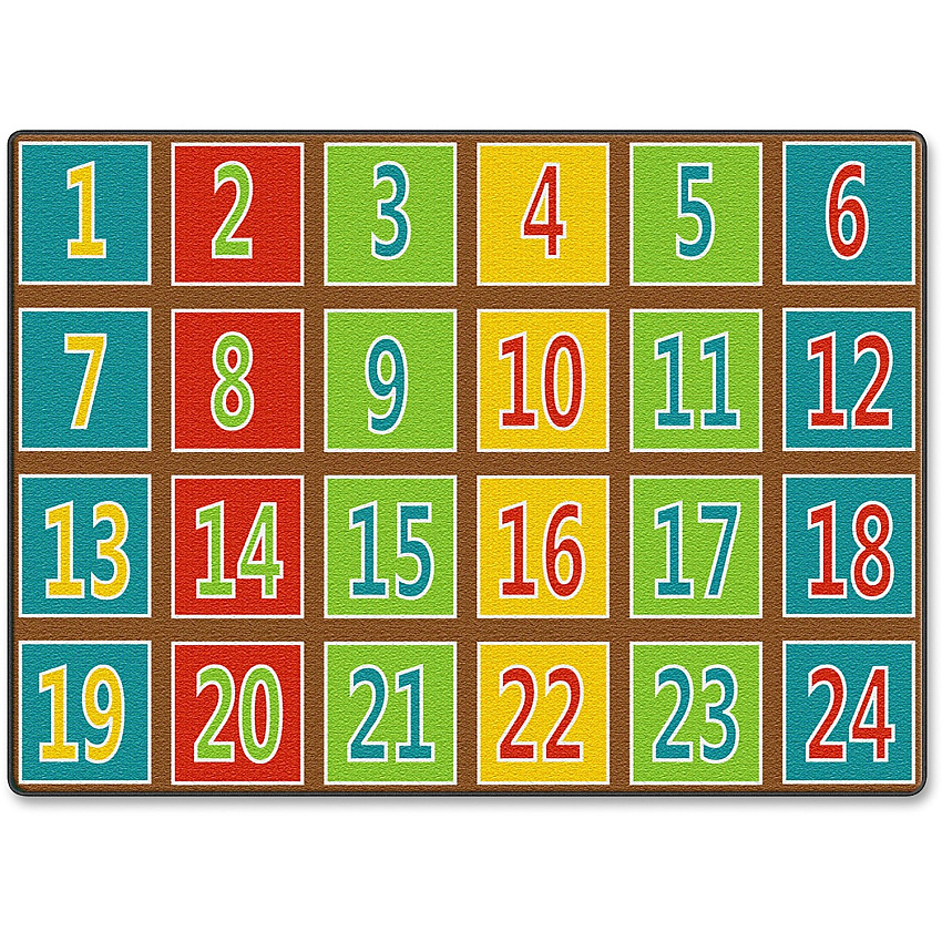 Flagship Carpets Fun 123s Color Square Rows Rug 99.96" Length x 72" Width - Multicolor - 1 Each (FE37732A)