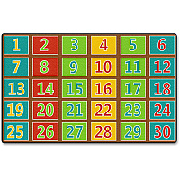 Flagship Carpets Fun 123s Color Square Rows Rug 12 ft Length x 90" Width - Multicolor - 1 Each (FE37744A)