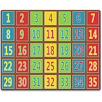 Flagship Carpets Fun 123s Color Square Rows Rug 13.16 ft Length x 10.75 ft Width - Multicolor - 1 Each (FE37758A)