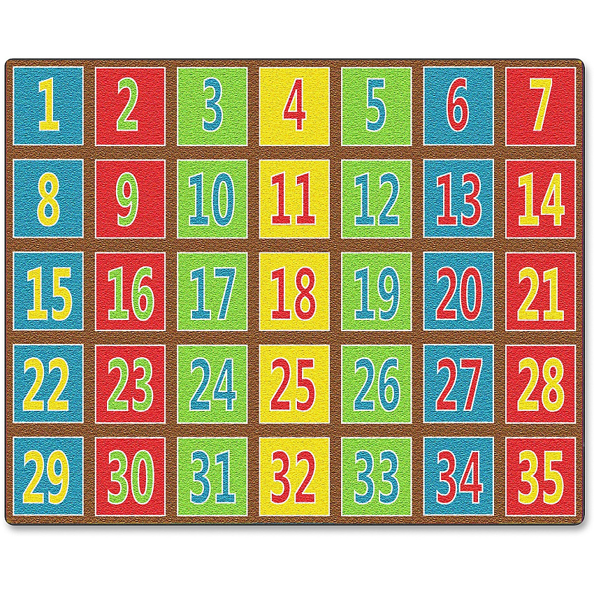 Flagship Carpets Fun 123s Color Square Rows Rug 13.16 ft Length x 10.75 ft Width - Multicolor - 1 Each (FE37758A)