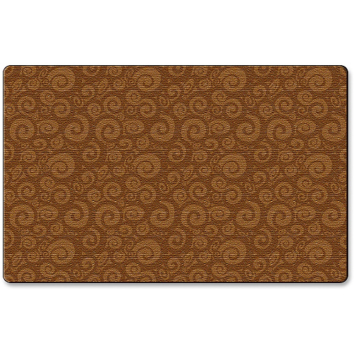 Flagship Carpets Solid Color Swirl Rug 99.96" Length x 72" Width - Chocolate - 1 Each (FE39332A)