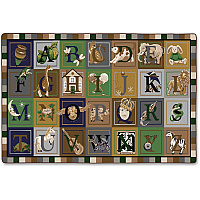Flagship Carpets Tranquility Colors ABC Blocks Rug 99.60" Length x 69.60" Width - Multicolor - Nylon - 1 Each (FM17332A)