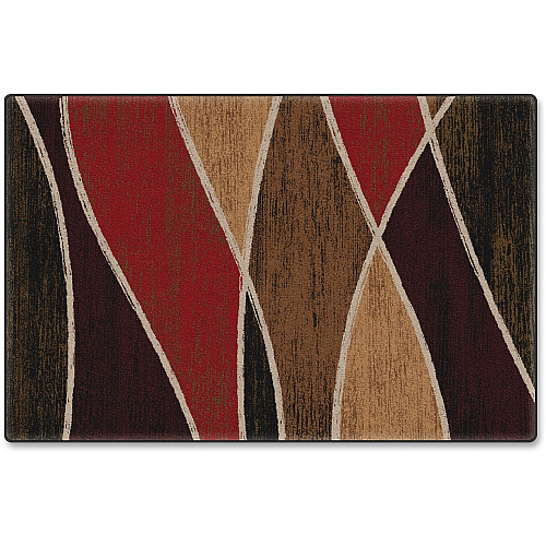 Flagship Carpets Red Waterford Design Rug 108" Length x 72" Width - Red - Fiber, Nylon - 1 Each (SM22534A)