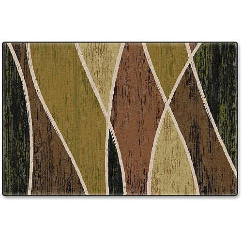 Flagship Carpets Green Waterford Design Rug 72" Length x 48" Width - Green - Fiber, Nylon - 1 Each (SM22622A)
