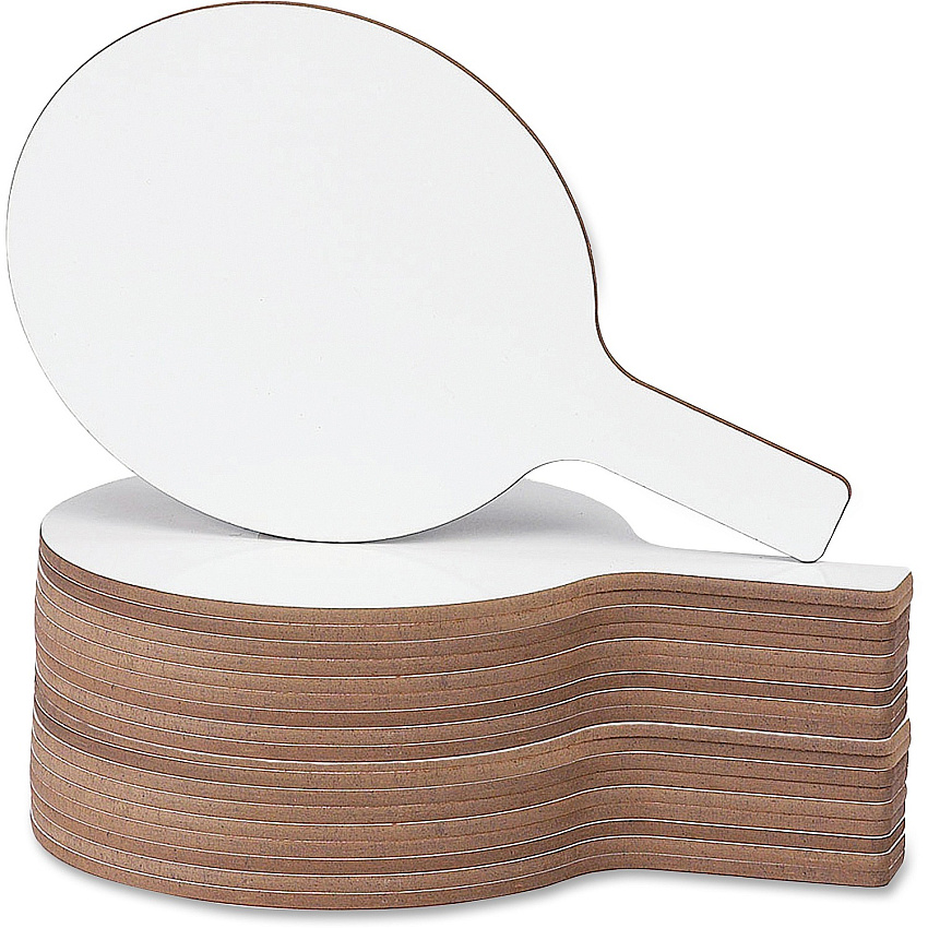 Flipside Products Flipside Round 12" Dry Erase Answer Paddle 7" (0.6 ft) Width x 12" (1 ft) Height - White Surface - Paddle - 24 / Pack (24032)