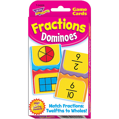 Trend Fractions Dominoes Challenge Cards Game Theme/Subject: Learning - Skill Learning: Fraction - 56 Pieces - 9+ - 56 / Pack (24009)