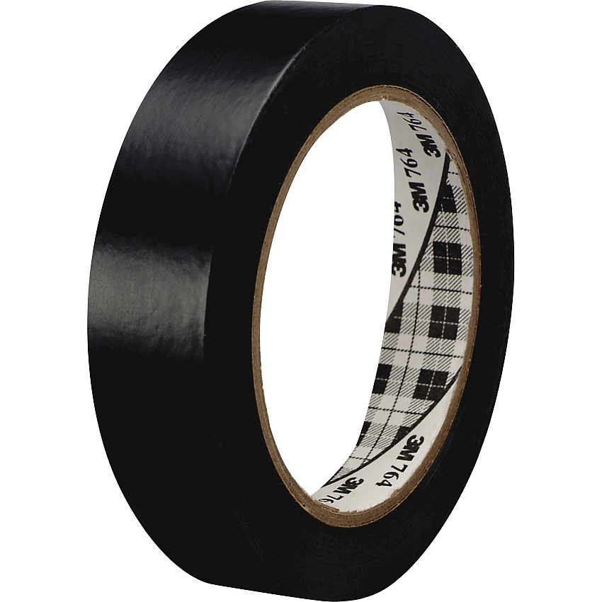 3M General-Purpose Vinyl Tape 764 36 yd Length x 1" Width x 5 mil Thickness - Black - Rubber - 4 mil - Polyvinyl Chloride (PVC) Backing - 1 Roll (764136BLK)