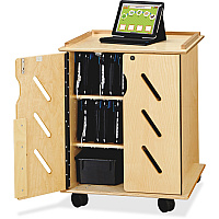 Jonti-Craft Laptop/Tablet Storage Cart 24" Width x 23" Depth x 30" Height - Woodgrain - For 32 Devices - 1 Each (3400JC)