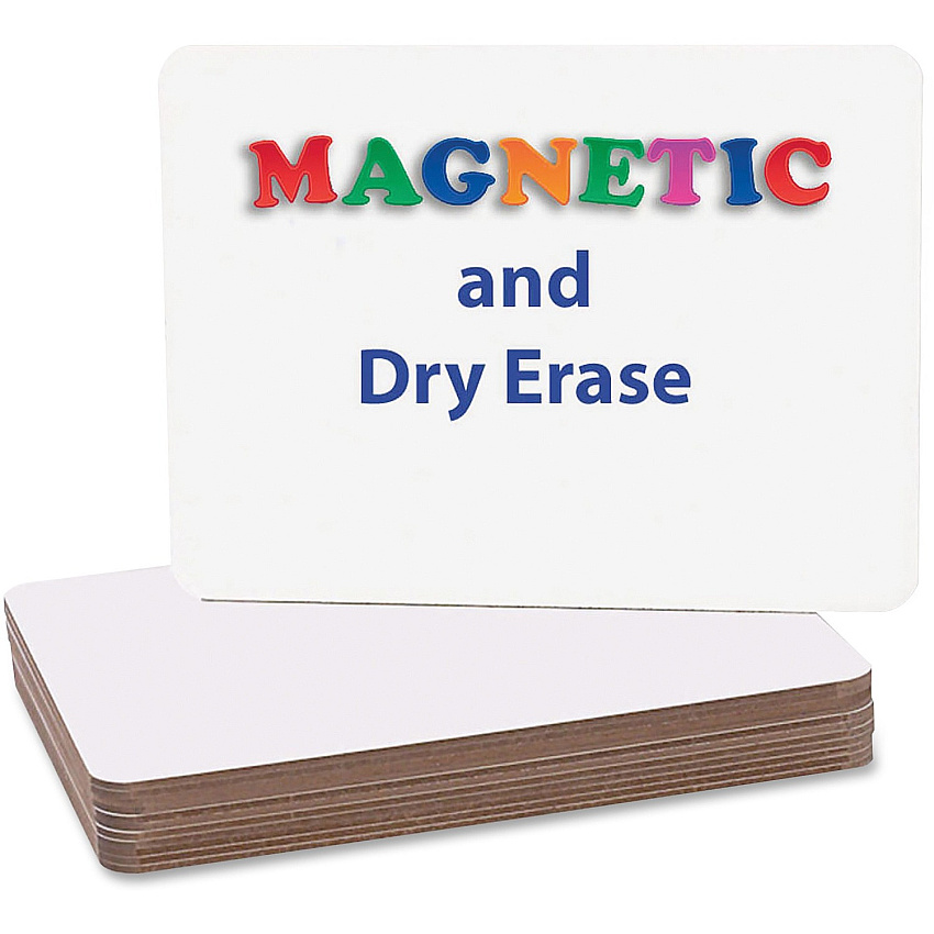 Flipside Products Flipside Magnetic Plain Dry Erase Board 12" (1 ft) Width x 9" (0.8 ft) Height - White Surface - Rectangle - Magnetic - 12 / Pack (10125)