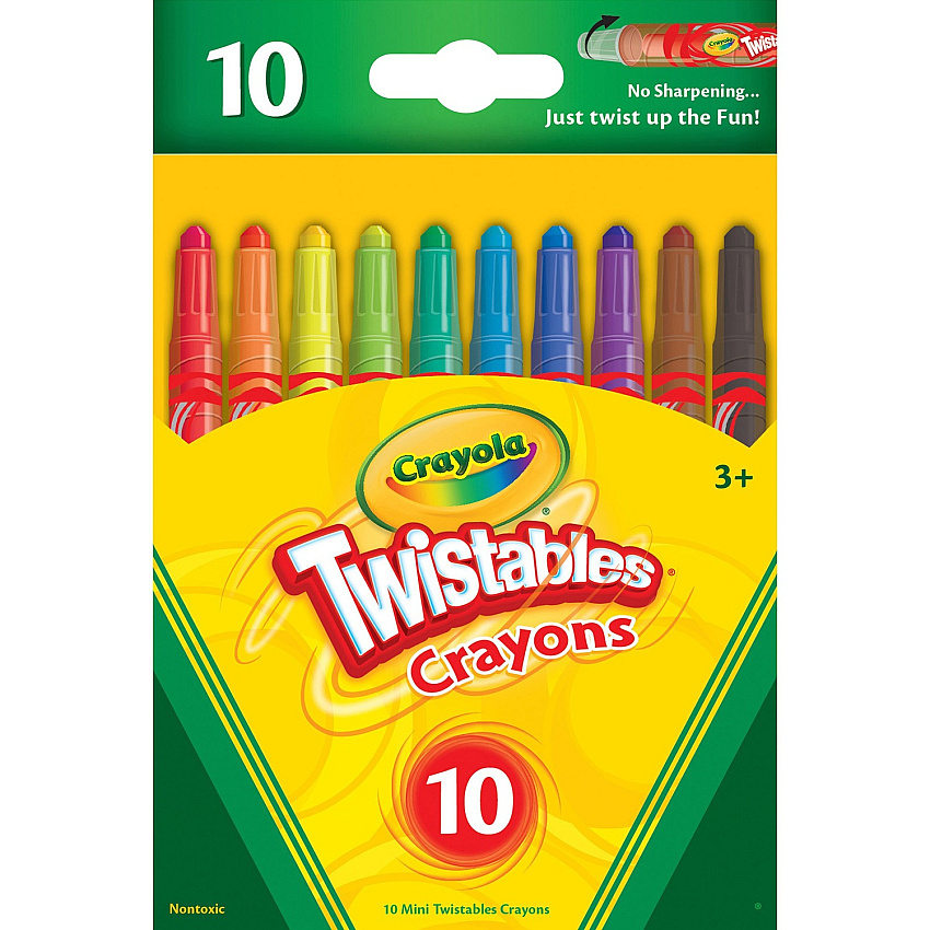 Crayola Mini Twistables Crayons Clear, Assorted - 10 / Set (529715)