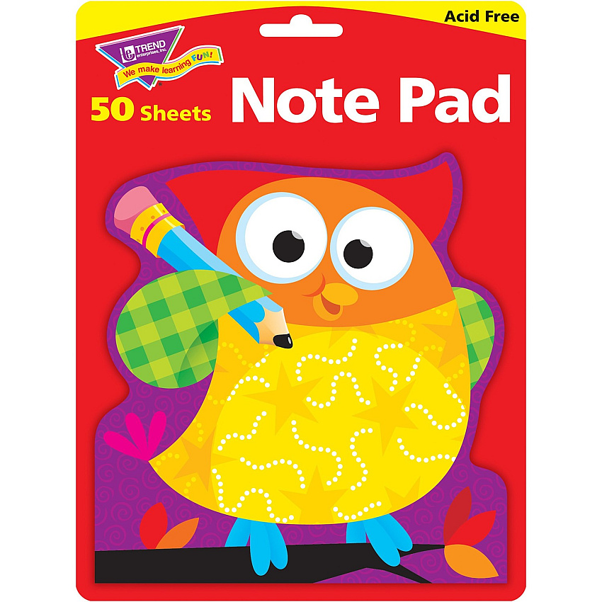Trend Owl-Stars Shaped Note Pads 50 Sheets - 5" x 5" Sheet Size - Multicolor Paper - Acid-free - 1 Pad (72076)