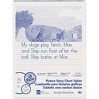 Pacon Ruled Picture Story Chart Tablet 25 Sheets - Spiral Bound - Both Side Ruling Surface - Ruled Front Ruling - 1.50