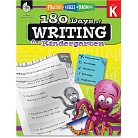 Shell Education Grade K 180 Days of Writing Book Printed Book 216 Pages - Shell Educational Publishing Publication - Book - Grade K - 1 Each (51523)