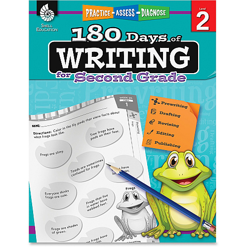 Shell Education 2nd Grade 180 Days of Writing Book Printed Book 216 Pages - Shell Educational Publishing Publication - Book - Grade 2 - 1 Each (51525)