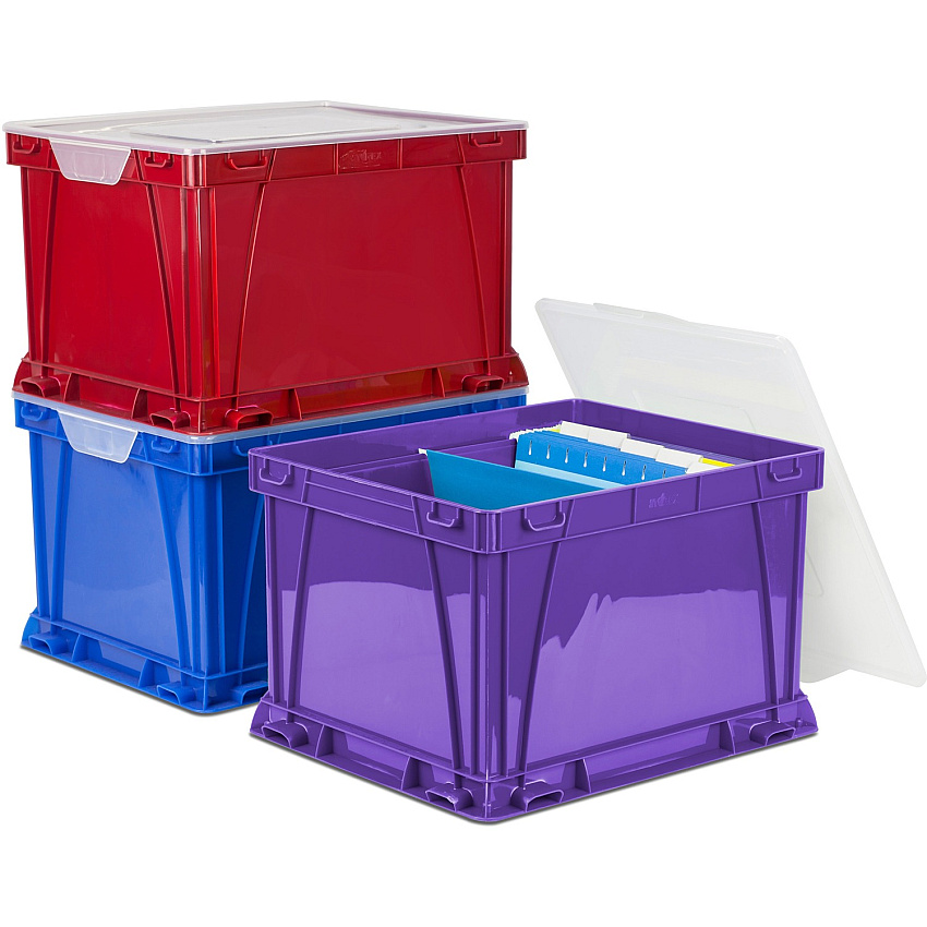 Storex 3 Piece Cube Storage Bins External Dimensions: 14.3" Width x 17.3" Depth x 10.5" Height - Stackable - Plastic - Assorted Bright - For File - Recycled - 3 / Set (62012U03C)