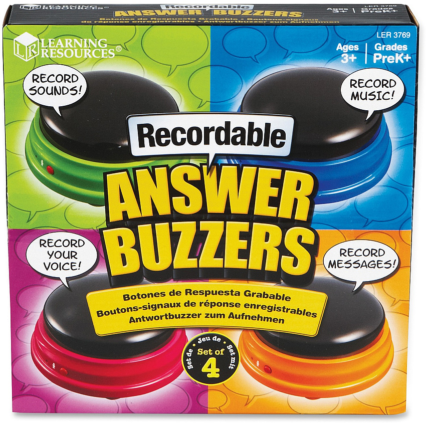 Learning Resources Recordable Answer Buzzers Theme/Subject: Learning - Skill Learning: Sound, Game - 4 Pieces - 3+ - 4 / Pack (3769)