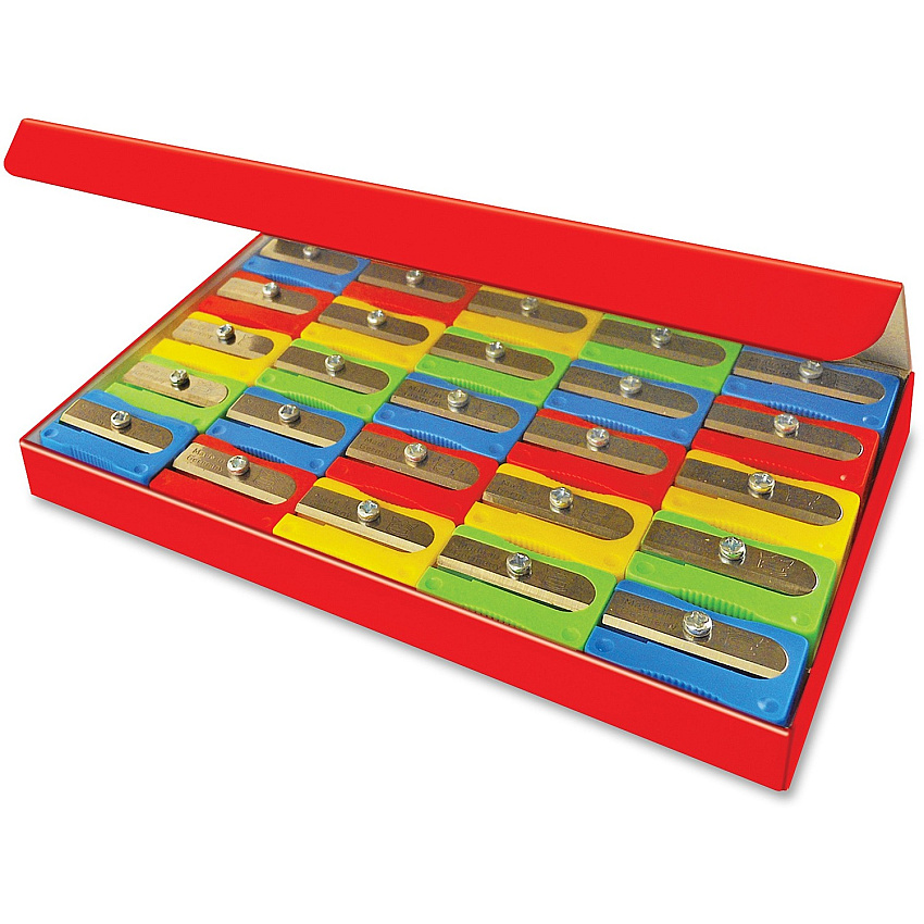 Eisen Sharpener Classroom Pack 1 Hole(s) - 0.5" Height x 1" Width x 0.6" Depth - Assorted - 25 / Box (105)