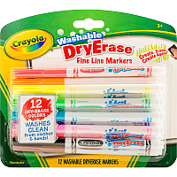 Crayola Washable Dry Erase Fine Line Markers Fine Marker Point - Bullet Marker Point Style - Assorted - 12 / Set (985912)