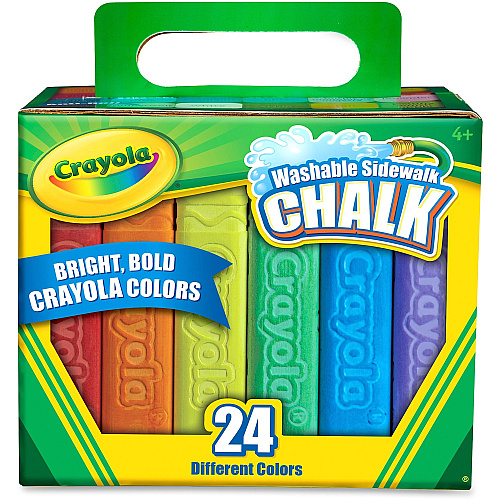 Crayola Washable Sidewalk Chalk 4" Length - Assorted - 24 / Box (512024)