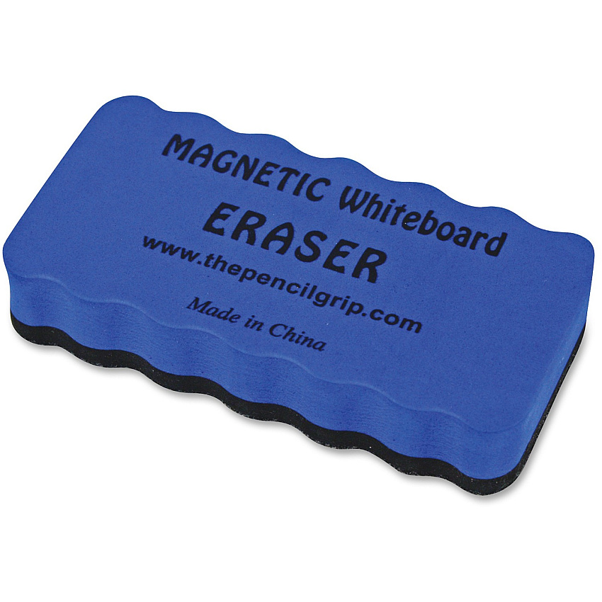 The Pencil Grip Magnetic Whiteboard Eraser 2" Width x 4" Length - Ergonomic Design, Soft, Dirt Resistant, Magnetic - Blue - 1 Each (352)