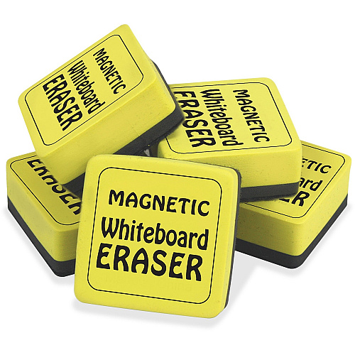 The Pencil Grip Magnetic Whiteboard Eraser 2" Width x 2" Length - Durable, Lightweight, Soft, Magnetic - Yellow - 12 / Pack (355)