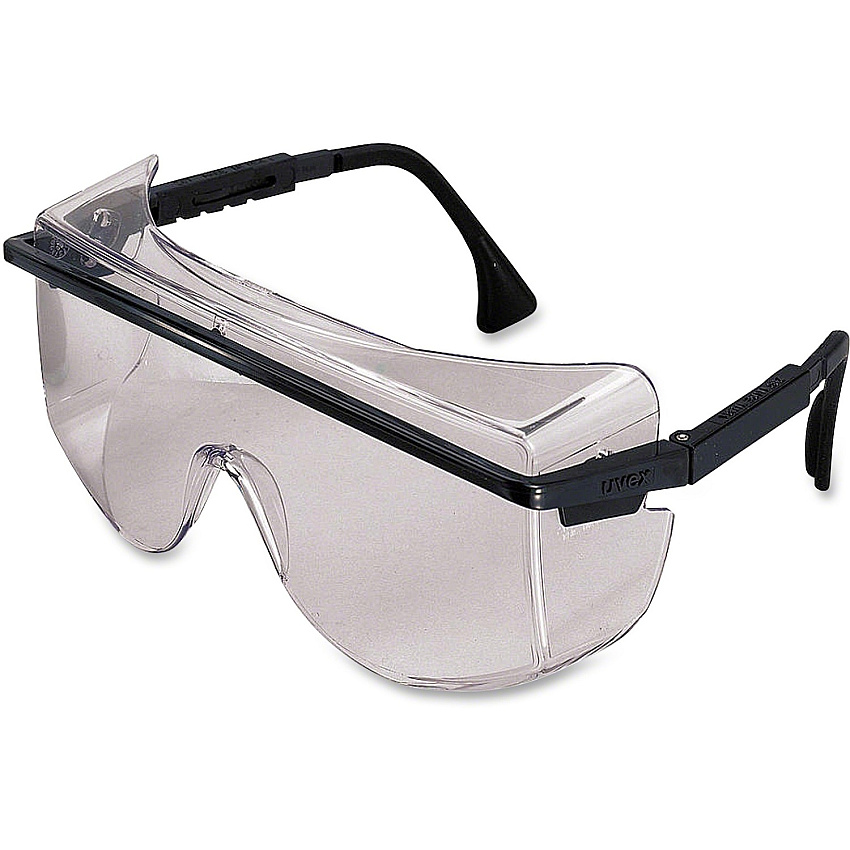 Uvex Safety Astro OTG 3001 Safety Glasses Clear Lens - Black Frame - Scratch Resistant, Adjustable, Adjustable Temple, Comfortable, Cushioned - 1 Each (S2509)