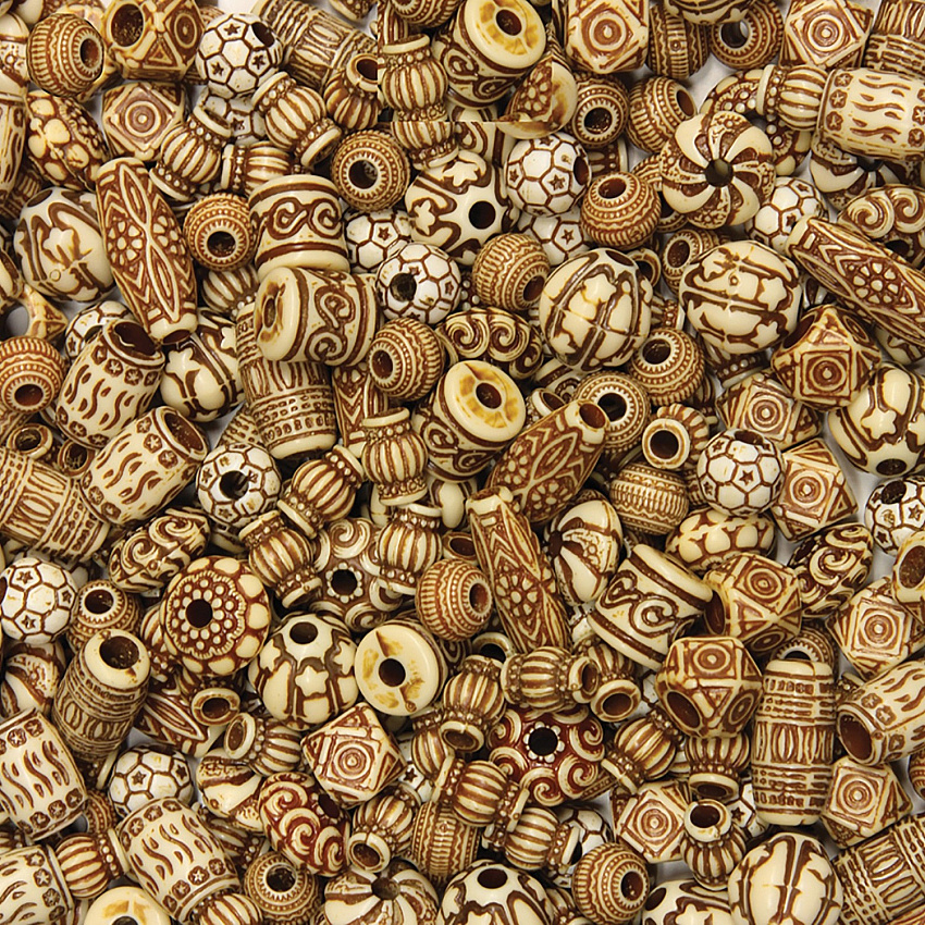 Creativity Street Mixed Bone Beads Project, Craft - Recommended For 3 Year - Assorted - 1 Pack (3259)
