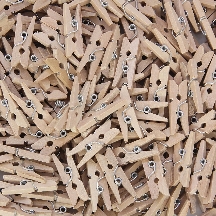 Creativity Street WoodCrafts Natural Mini Clothespins Mini - 1" Length x 1.5" Width - for Artwork - Natural - Wood - 250 / Pack (367201)