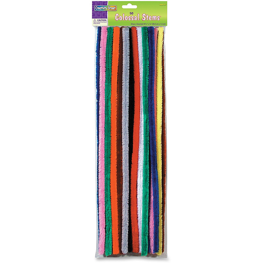 Creativity Street Colossal Stems Craft Project, School, Decoration x 19.50" Length x 0.6" Diameter - Assorted - 50 / Pack (718001)