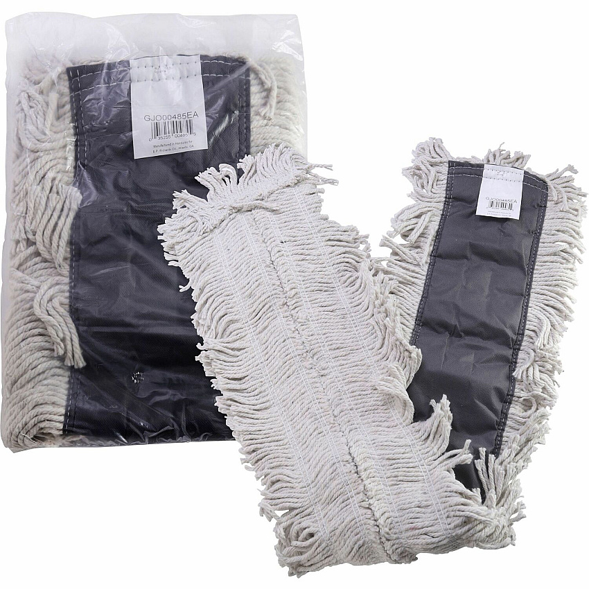 Genuine Joe Disposable Dust Mop Refill 5" Width x 48" Length - Disposable, 4-ply, Looped Ends, Quick Drying, Fray Resistant, Durable, Absorbent, 4-ply Yarn - Synthetic, Cotton - Natural - 1 Each (00485)