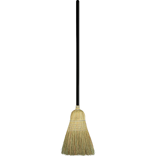 Genuine Joe Warehouse Broom Corn Fiber Bristle - 38" Handle Length - Lacquered Wood Handle - Natural - 1 Each (GJO12001)