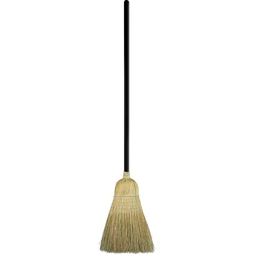 Genuine Joe Warehouse Broom Corn Fiber Bristle - 38" Handle Length - Lacquered Wood Handle - Natural - 1 Each (GJO12001)