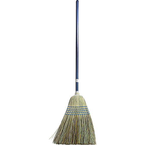 Genuine Joe Light-Duty Broom Corn Fiber Bristle - Lacquered Wood Handle - Natural - 1 Each (GJO12002)