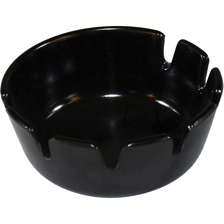Impact Tabletop Ash Tray Round - Heat Resistant, Lightweight - 1.8" Height x 4.8" Width - Plastic - Black - 1 Each (1007)