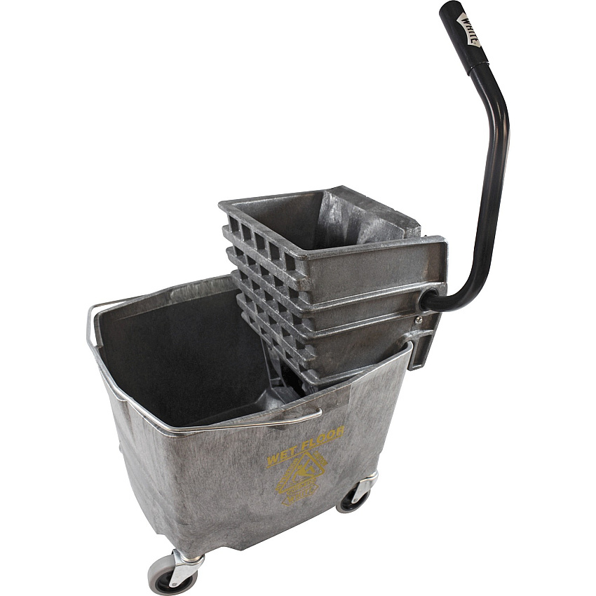 Impact 35 QT Side Press Mop Bucket Wringer Combo 8.75 gal - Splash Resistant, Reinforced, Handle, Durable, Corrosion Resistant - 17.8" x 16.3" - Plastic, Polyethylene, Steel - Gray - 1 Each (6G26353G)
