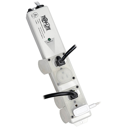 Tripp Lite by Eaton Safe-IT UL 60601-1 Medical-Grade Power Strip for Patient-Care Vicinity, 4x 15A Hospital-Grade Outlets, Safety Covers, 6 ft. Cord NEMA 5-15P-HG - 4 x NEMA 5-15R-HG - 6 ft Cord - 15 A Current - 120 V AC Voltage - External (PS406HGULTRA)