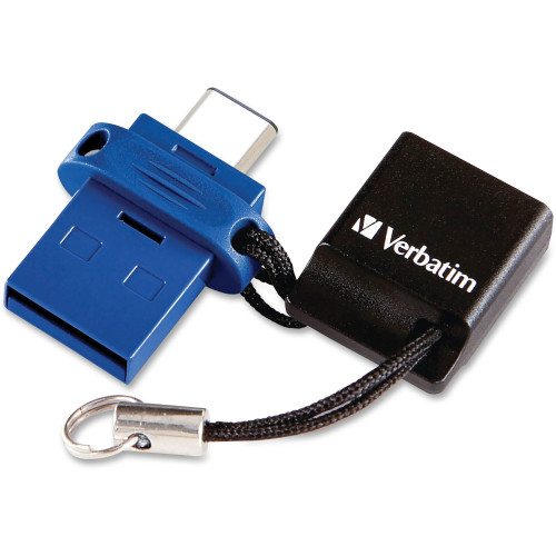Verbatim 16GB Store 'n' Go Dual USB 3.0 Flash Drive for USB-C Devices - Blue (99153)