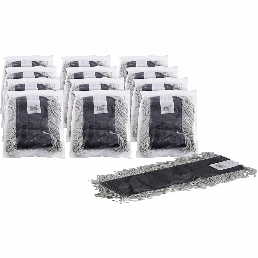 Genuine Joe Disposable Dust Mop Refill 18" Width x 5" Depth - Disposable, Looped Ends, Fray Resistant, 4-ply, Absorbent, Quick Drying, Durable, 4-ply Yarn - Cotton, Synthetic - Natural - 12 / Carton (GJO00185CT)