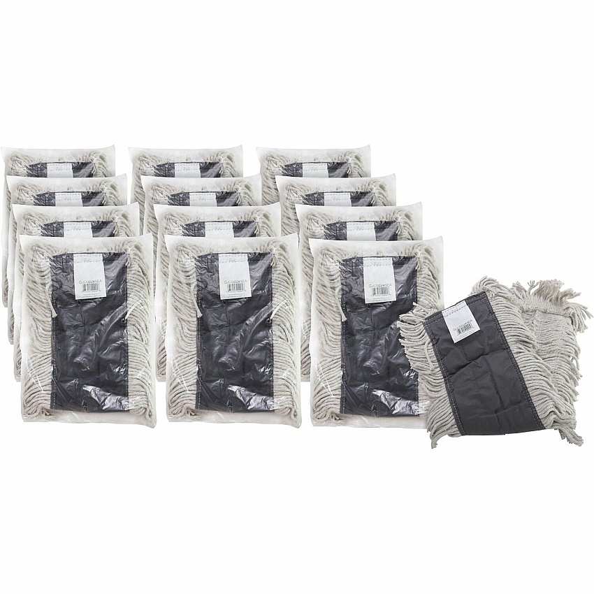 Genuine Joe Disposable Dust Mop Refill 5" Width x 24" Length - Disposable, Looped Ends, Fray Resistant, 4-ply, Quick Drying, Absorbent, Durable, 4-ply Yarn - Cotton - Natural - 12 / Carton (GJO00245CT)