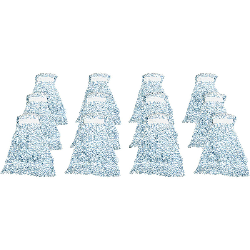 Genuine Joe Blue Stripes Hygrade Mophead Rayon - Blue, White - 12 / Carton (GJOLBW1BCT)